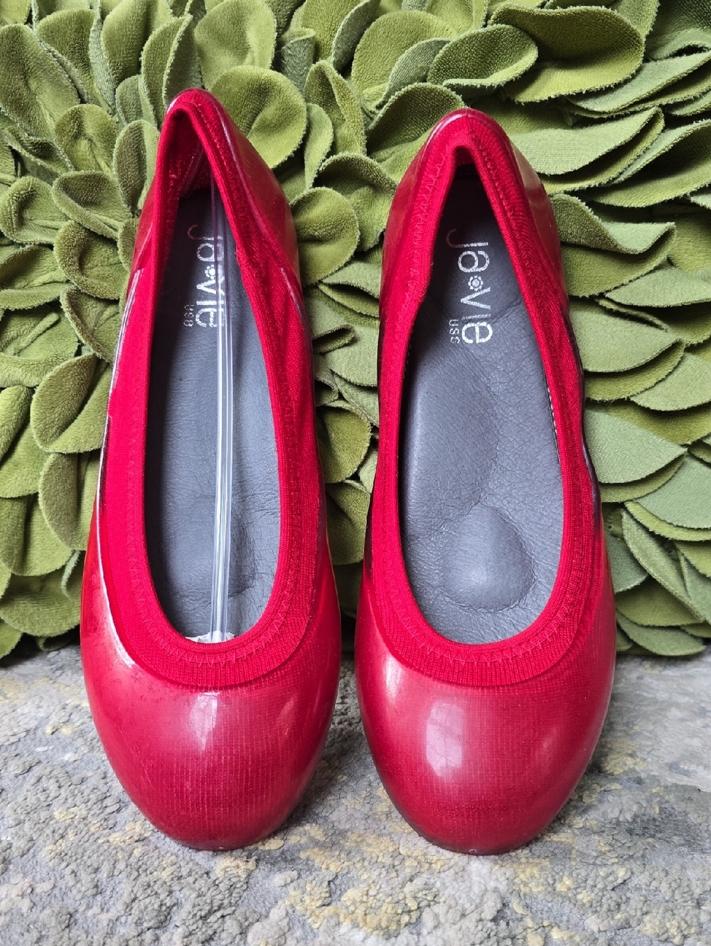Ja Vie Red Jelly Flats Women's EU Size 38 US 7-7.5